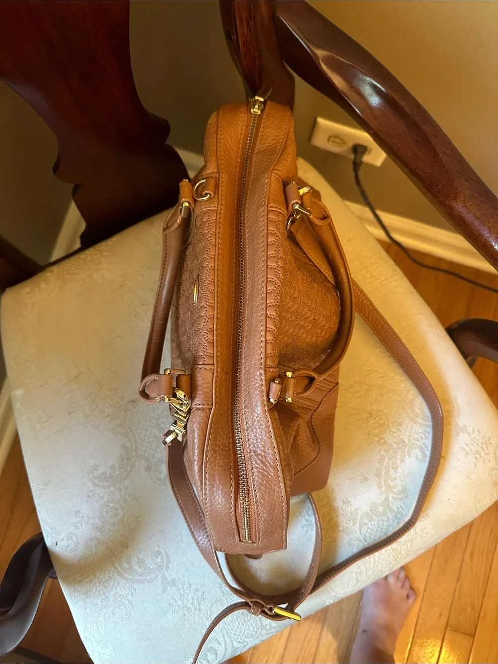 Tory Burch Bryant leather Mini Satchel crossbody bag in tan/luggage